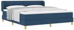 vidaXL Boxspringbett mit Matratze mit Kopfteil Blau 180 x 200 cm Stoff 3340233