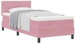 vidaXL Boxspringbett mit Matratze mit Kopfteil Rosa 90 x 200 cm Samt 3339085