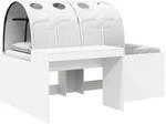 vidaXL Bett mit Tunnel 4 Stk Artisian Eiche und Wei&szlig; Holzwerkstoff 3423695