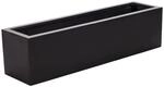 Elegant Einrichten Pflanzk&uuml;bel Fiberglas Rechteckig 100x25x25cm Elegant-Schwarz-matt