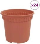 vidaXL Runder Blumentopf 24 Stk Ziegelrot &Oslash; 15 x 12 cm Kunststoff 42020272