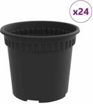 vidaXL Runder Blumentopf 24 Stk Schwarz &Oslash; 15 x 12 cm Kunststoff 42020276