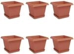vidaXL Blument&ouml;pfe 6 Stk Ziegelrot 20 x 20 x 16 cm Kunststoff 3403291