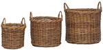 vidaXL Blumentopfkorb mit Speicher 3-Tlg Braun Kubu Rattan 42020956