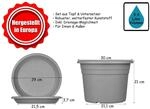 BigDean 5X Blumentopf &Oslash; 30 cm Farbe Anthrazit & Untersetzer Kunststoff...
