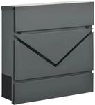 HOMCOM Briefkasten Verzinkter Stahl 37L x 10,5B x 37H cm Dunkelgrau