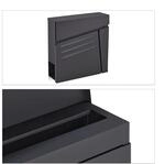 Relaxdays Briefkasten Stahl Schwarz Abschlie&szlig;bar mit Zeitungsfach 37 cm x 37...