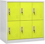 vidaXL Schlie&szlig;fachschr&auml;nke 5 Stk Hellgrau und Gr&uuml;n 90x45x92,5cm Stahl Modell 2