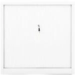 vidaXL Schrank mit Schiebet&uuml;r Wei&szlig; 90x40x90 cm Stahl Modell 1