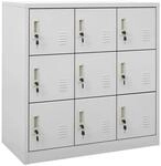 vidaXL Schlie&szlig;fachschrank Hellgrau 90x45x92,5 cm Stahl Modell 2