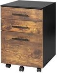 Relaxdays Rollcontainer Holzwerkstoff Schwarz mit H&auml;ngeregister 57,5 cm x 40 cm x 40