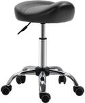 HOMCOM H&ouml;henverstellbarer Arbeitshocker mit R&auml;der 48 x 48 x 54-69 cm