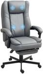 HOMCOM B&uuml;rostuhl mit Massagefunktion Mikrofaser-Stoff Schaumstoff 69L x 64B x
