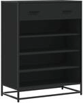 vidaXL Schuhschrank Schwarz 75x38x97,5 cm Holzwerkstoff Metall 3300875