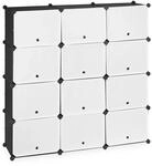 Relaxdays Schuhschrank Kunststoff Metall Schwarz Wei&szlig; Stecksystem 24 F&auml;cher 125 cm