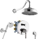 PaulGurkes Nostalgie Duschsystem Set Komplett Regendusche mit Grundk&ouml;rper