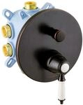 PaulGurkes Retro Unterputzarmatur 2-Wege Duscharmatur Schwarz Vintage Montagebox