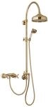 PaulGurkes Duschset Gold Aufputz Duschsystem Regendusche Nostalgie Retro Vintage