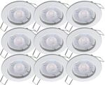 Oktaplex 9er Set Einbauspot Sedan inkl. LED-Module Warmwei&szlig; 380lm 4,8W Wei&szlig;