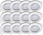 Oktaplex 12er Set Einbaustrahler Sedan Stufenlos Dimmbar Warmwei&szlig; 3000K 380lm...