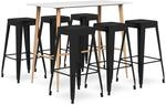 vidaXL 7-tlg. Bar-Set Wei&szlig; und Schwarz Modell 4