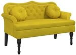 vidaXL Sitzbank mit Kissen Gelb 120,5x65x75 cm Samt 372146