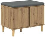 vidaXL Flurbank mit Kissen mit Speicher Artisan-Eiche 60 x 38 x 46 cm 891527
