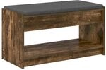vidaXL Flurbank mit Kissen mit Regal Ger&auml;ucherte Eiche 83 x 38 x 45 cm 891580