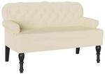 vidaXL Chesterfield Bank Creme 119,5 x 64,5 x 75 cm Kunstleder 42019295