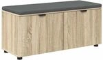 vidaXL Flurbank mit Kissen mit Regal Sonoma-Eiche 100 x 38 x 46 cm 891490
