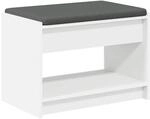 vidaXL Flurbank mit Kissen mit Regal mit Speicher Wei&szlig; 63 x 38 x 45 cm 891568