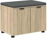 vidaXL Flurbank mit Kissen mit Regal Sonoma-Eiche 60 x 38 x 46 cm 891474