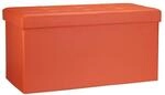 Relaxdays Sitzbank Kunstleder Orange Faltbar mit Stauraum 38 cm x 76 cm x 38 cm 6,5