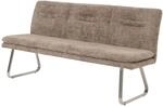 MCW Sitzbank H70 Lehne Stoff/Textil Chenille Edelstahl Geb&uuml;rstet 180cm Braun