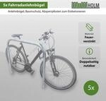 TRUTZHOLM 5x Fahrradanlehnb&uuml;gel 115x99cm Stahl Feuerverzinkt Durchmesser 49mm Grau