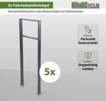 TRUTZHOLM 5x Fahrradanlehnb&uuml;gel 116,5 x 39 cm Flachstahl 13 mm Anthrazit Typ H