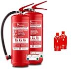 FireLoq 2x 6kg Pulverl&ouml;scher 27A 183B C Pr&uuml;fnachweis Wandhalter Manometer