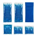 Relaxdays K&uuml;hlpads 5er Set Gel Blau Kalt Warm mit H&uuml;lle 28 cm x 12 cm x 1,5 cm