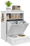PawHut Haustier-Futterschrank MDF Wei&szlig; 61L x 35,5B x 82H cm