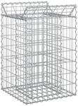 vidaXL Gabionen Hochbeet Silber 50 x 50 x 80 cm Verzinkter Stahl 42033302