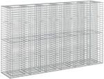 vidaXL Gabionen Hochbeet 3 Stk Silber 250 x 50 x 150 cm 3422235