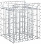 vidaXL Gabionen Hochbeet Silber 50 x 50 x 60 cm Verzinkter Stahl 42033290