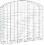 vidaXL Gabione mit Hochbogen 150x30x120/140 cm Verzinktes Eisen 153446