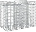 vidaXL Gabionen Hochbeet Silber 100 x 50 x 80 cm Verzinkter Stahl 42033303