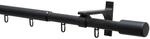 Gardinia Gardinenstangen-Set Thasos &Oslash; 19/22 mm Ausziehbar 100-190 cm Schwarz