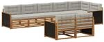 vidaXL Outdoor-Sofagarnitur mit Kissen 8 Stk Natur und Hellgrau 3383494