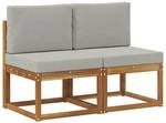 vidaXL 2 St&uuml;ck Outdoor Mittelsofa Massivholz Akazie Natur 900460