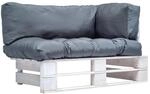 vidaXL Garten-Palettensofa mit Grauen Kissen Kiefernholz 277381
