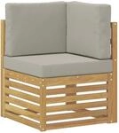 vidaXL Outdoor Ecksofa Massivholz Akazie Wei&szlig; 901505