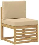 vidaXL Outdoor Mittelsofa Massivholz Akazie Wei&szlig; 901497